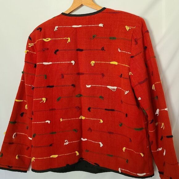 Allure Vintage 90's Embellished Embroidered Wearable‎ Art Jacket sz L - Picture 4 of 5